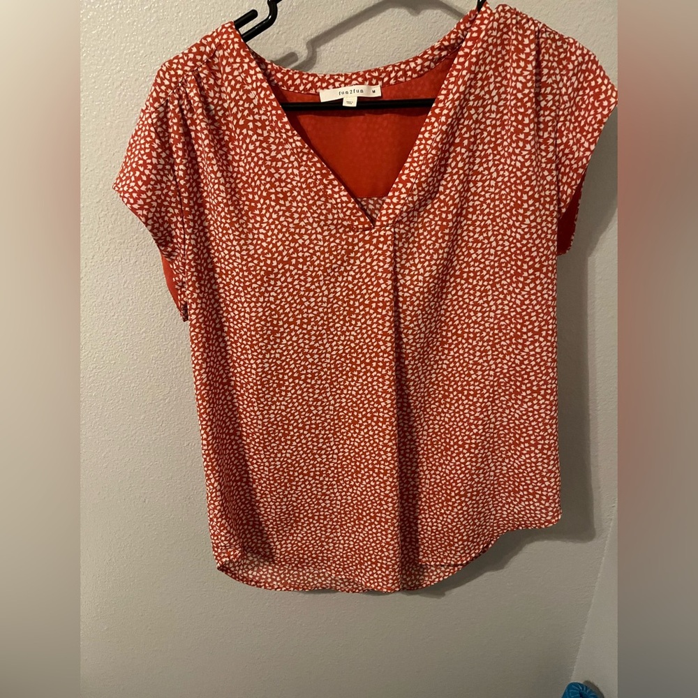 Fun2Fun Red and White Blouse